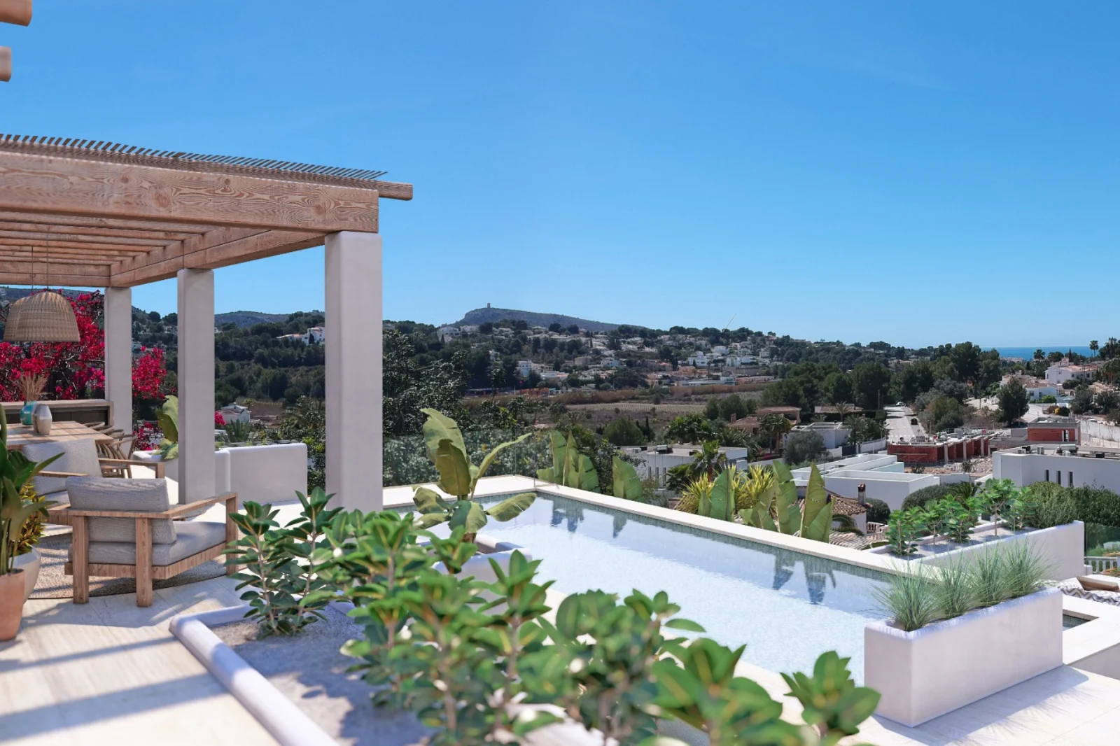 Villa im Ibiza-Stil nahe Moraira mit wunderschönem Meerblick - Main