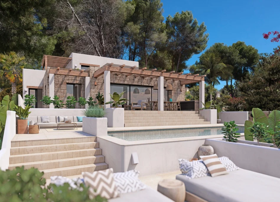 Villa im Ibiza-Stil nahe Moraira mit wunderschönem Meerblick - View 3