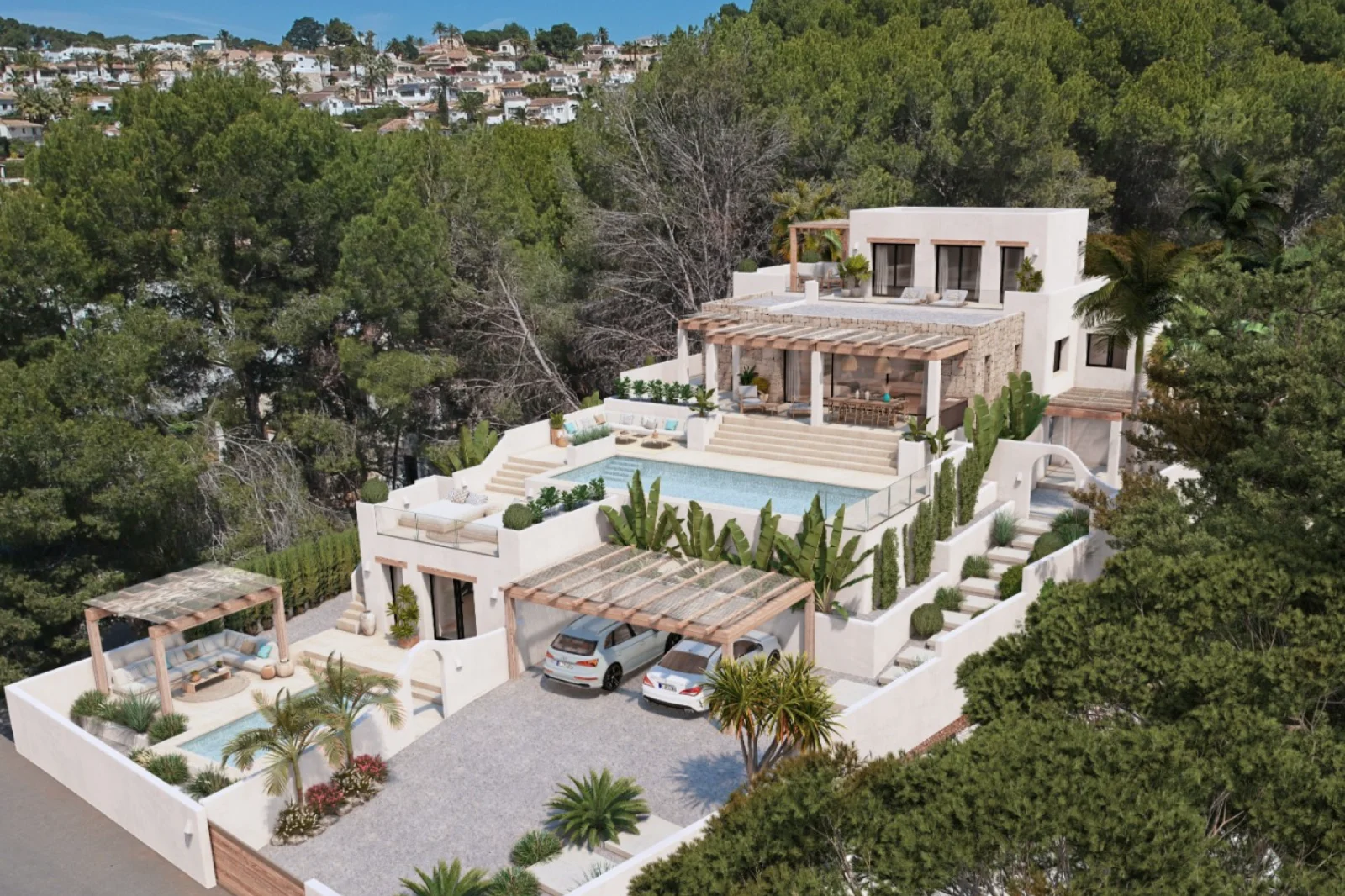 Villa im Ibiza-Stil nahe Moraira mit wunderschönem Meerblick - View 2